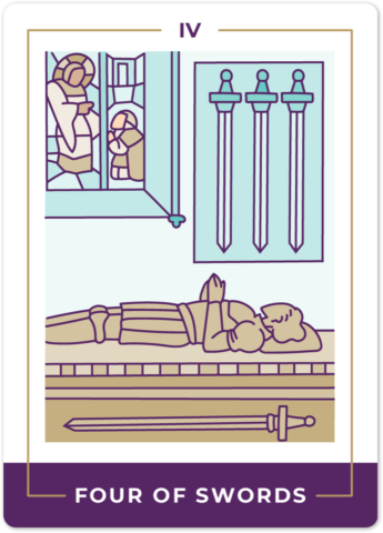 Four of Swords Tarot Card Meanings tarot card meaning