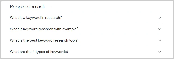 Screenshot of People Also Ask section of Google search results